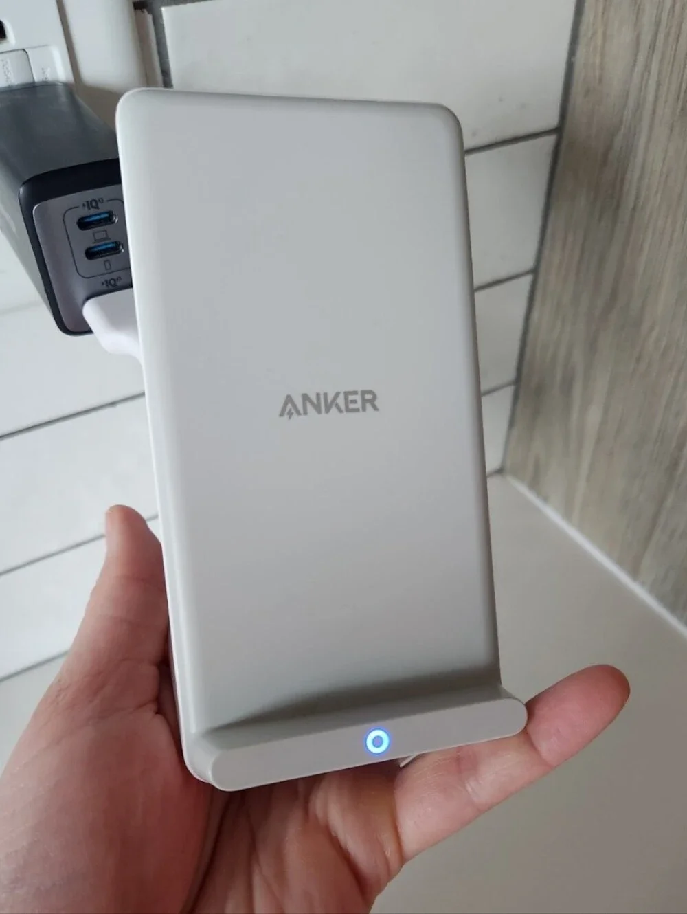 Anker PowerWave White Wireless Charging Stand with Cable